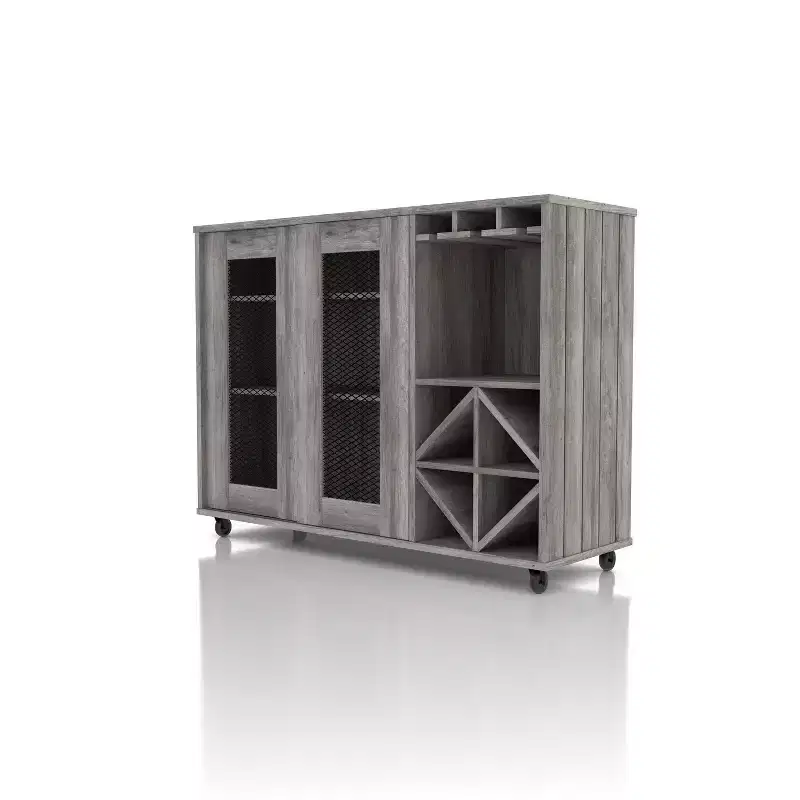 24/7 Shop At Home Carmelia Industrial Inspired Sliding Door Buffet
