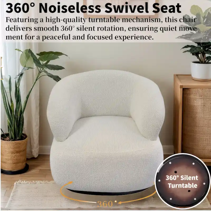Kieon 33W 360 Swivel Modern Barrel Chair Accent Chair Set of 2