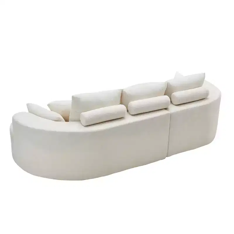 Christopher Knight Home Shamus 106 Modern Cozy Upholstered 4 Seater Curved Sectional Sofa with 7 Pillows