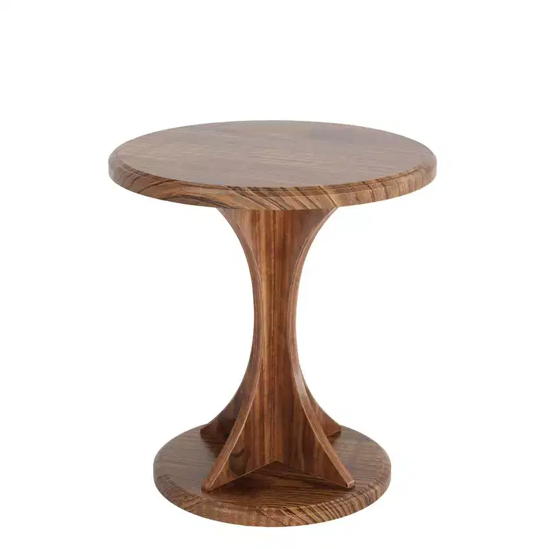 Wood Small Round End Side Table for Living Room