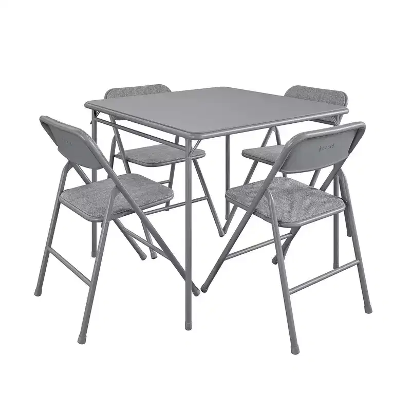 COSCO 5-Piece Folding Fabric Dining Set & 34 Vinyl Card Table