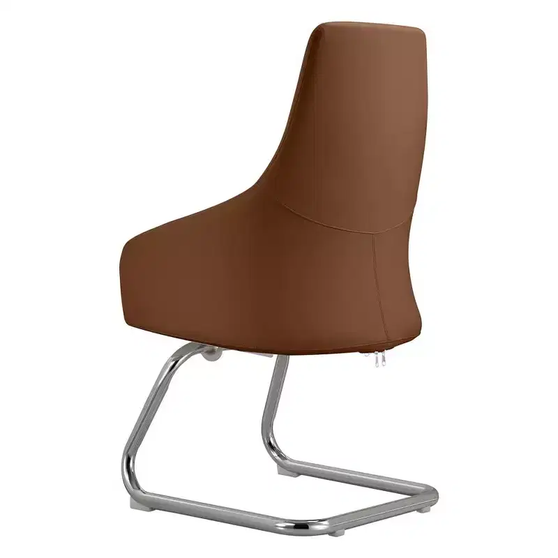 Ergonomic Faux Leather Office Chair Iron Sled Base Adjustable Height 330 lbs Capacity