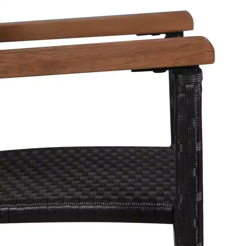 vidaXL Patio Chairs 2 pcs Poly Rattan Black