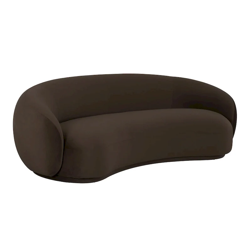 Curved Velvet Upholstered Sofa