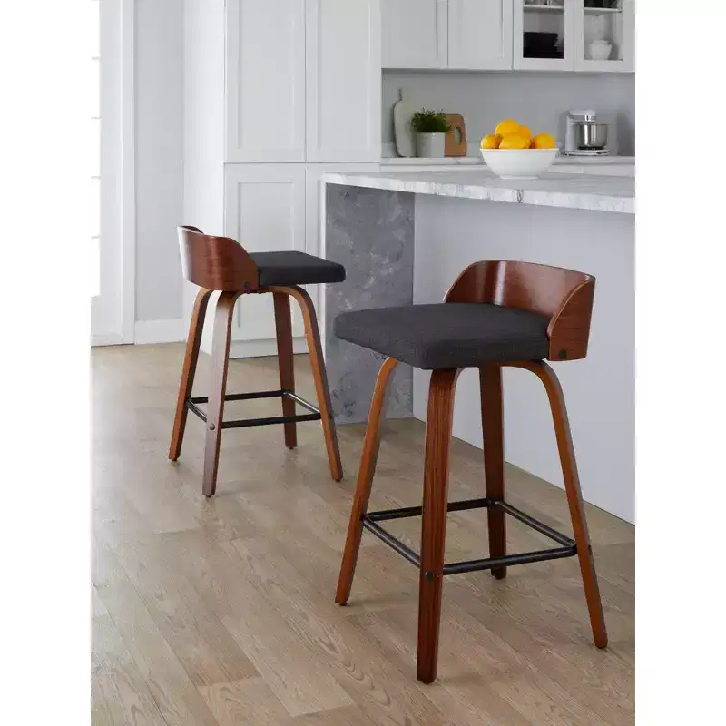 LumiSource Set of 2 26 Maya Swivel Counter Height Barstools