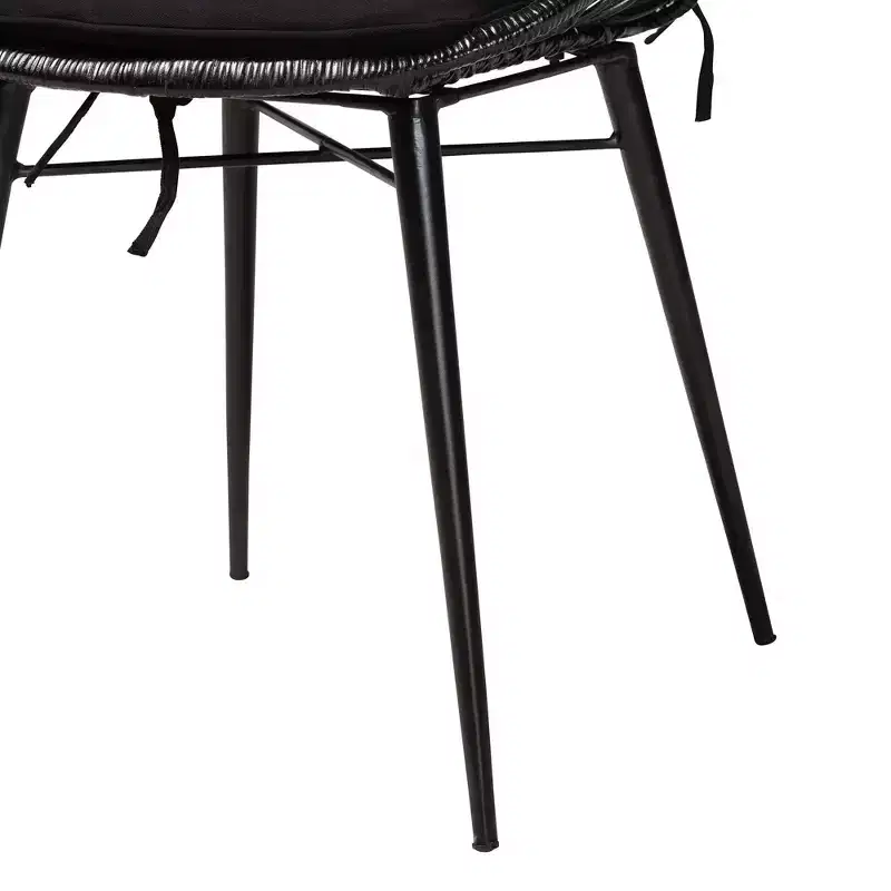 Baxton Studio Sabelle Modern Bohemian Wood and Rattan 5-Piece Dining Set