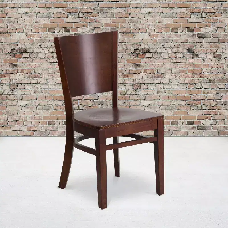 Emma and Oliver Solid Back Wooden Restaurant Dining Chair
