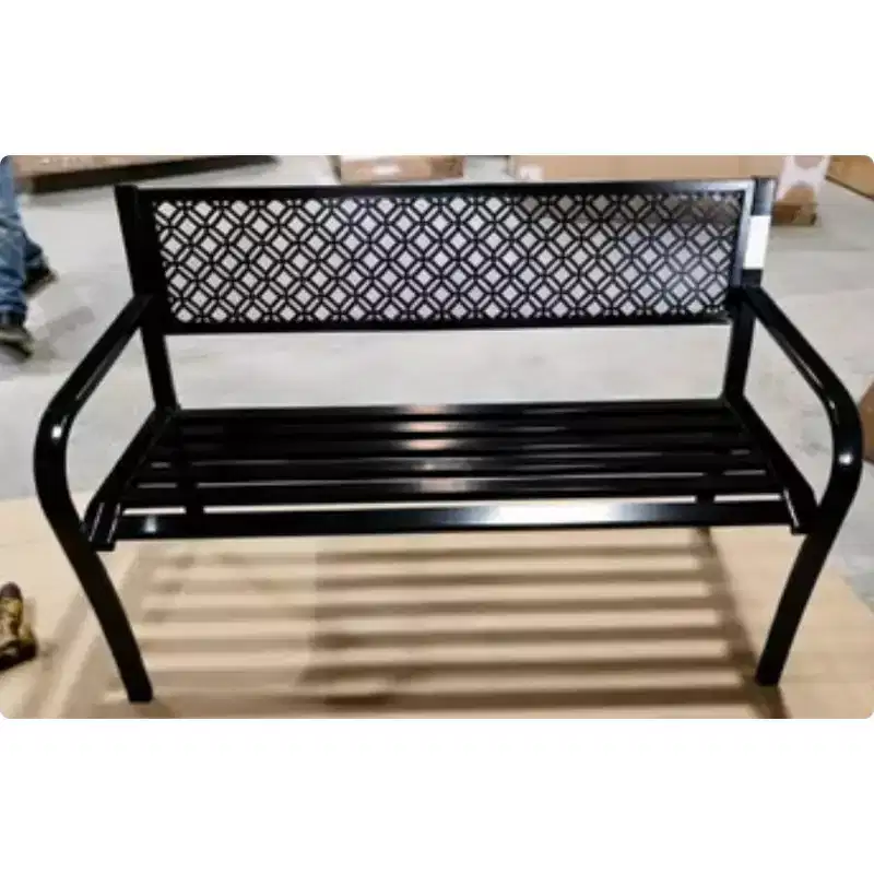 Acekool 2 Person 790 lb Outdoor Bench, Heavy Duty Steel Garden Patio Bench, Weather Resistant Porch Seating, Multiple Colors