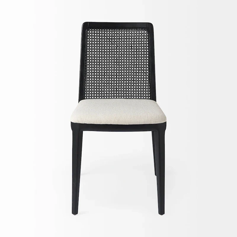 Clara Light Brown Wood Cream Seat Armless Dining Chair