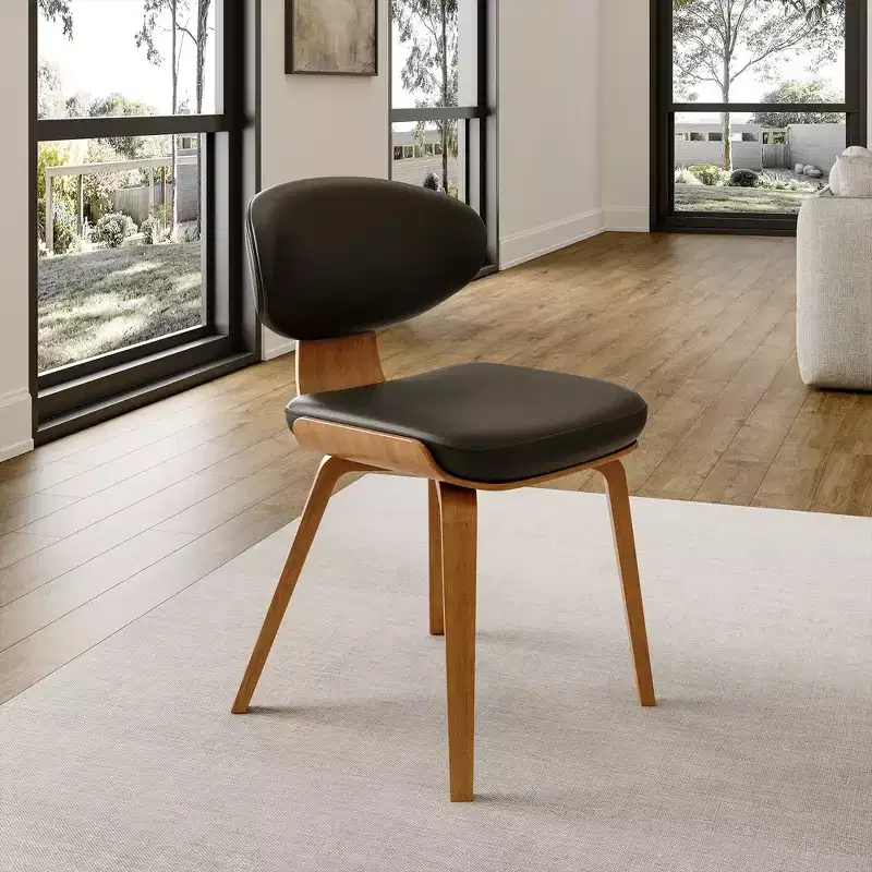 Upholstered Dining Side Chairs Set of 2, Black
