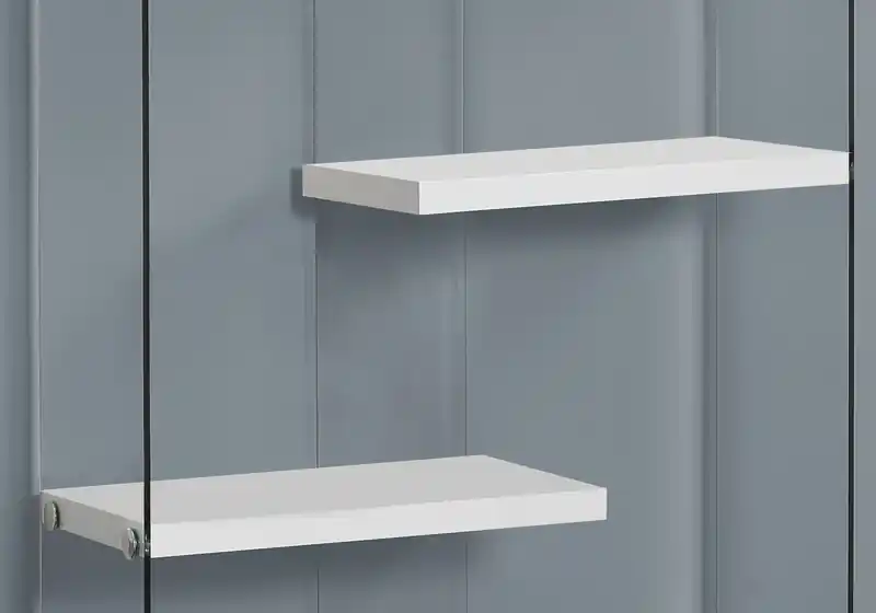 Glossy White with Tempered Glass Bookcase