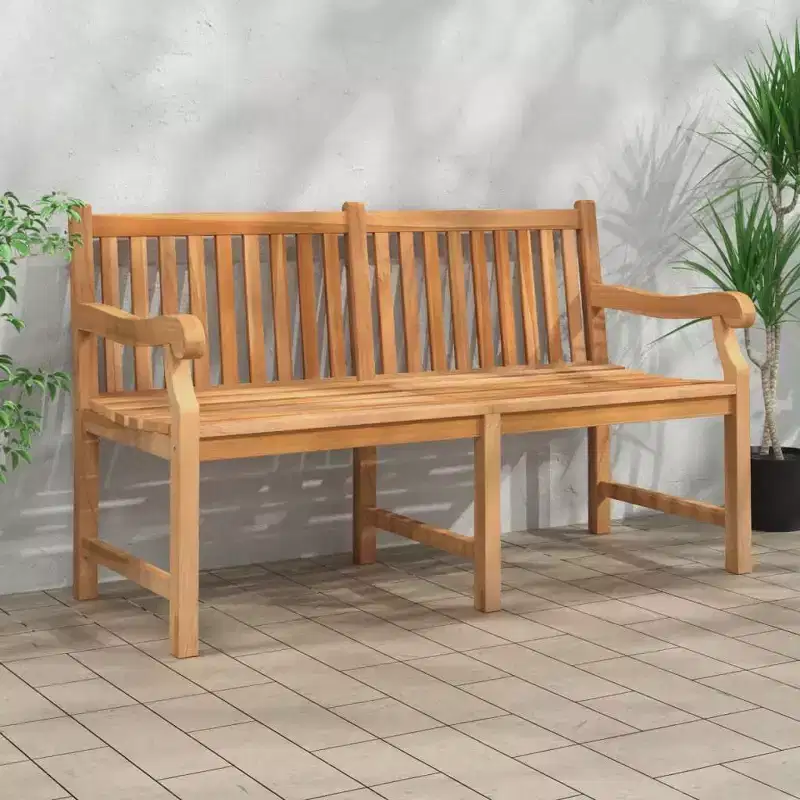 vidaXL Garden Bench Solid Teak Wood Outdoor Seating Terrace Furniture