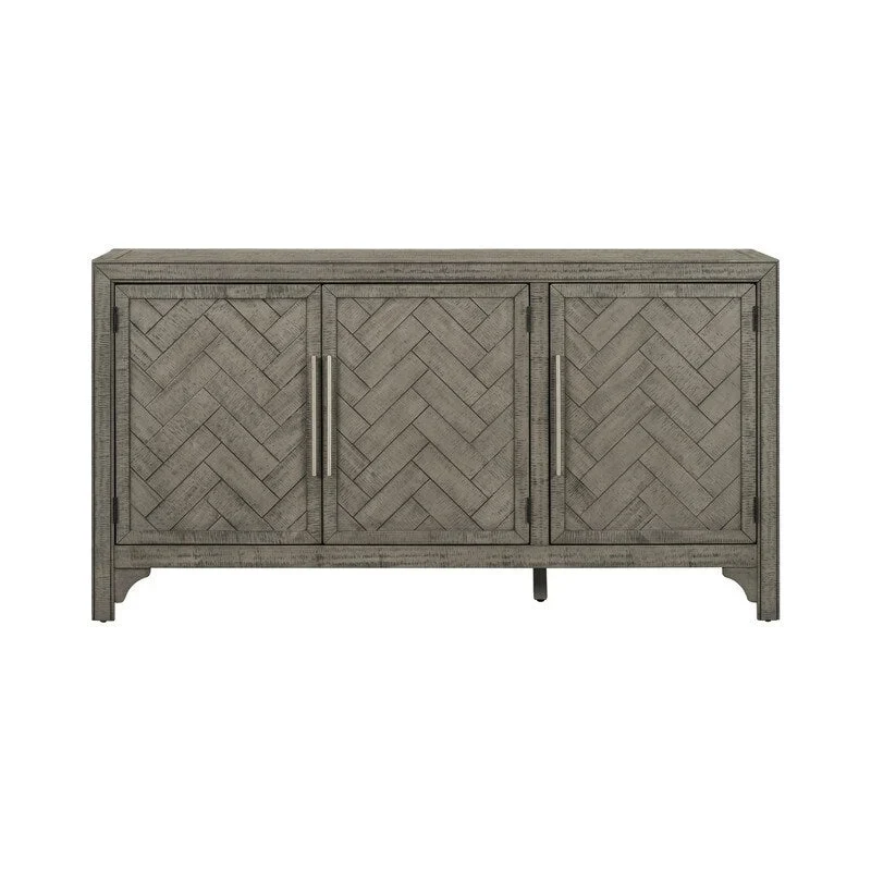 60W Cabinet Sideboard with Adjustable Shelves and Pine veneer - N/A