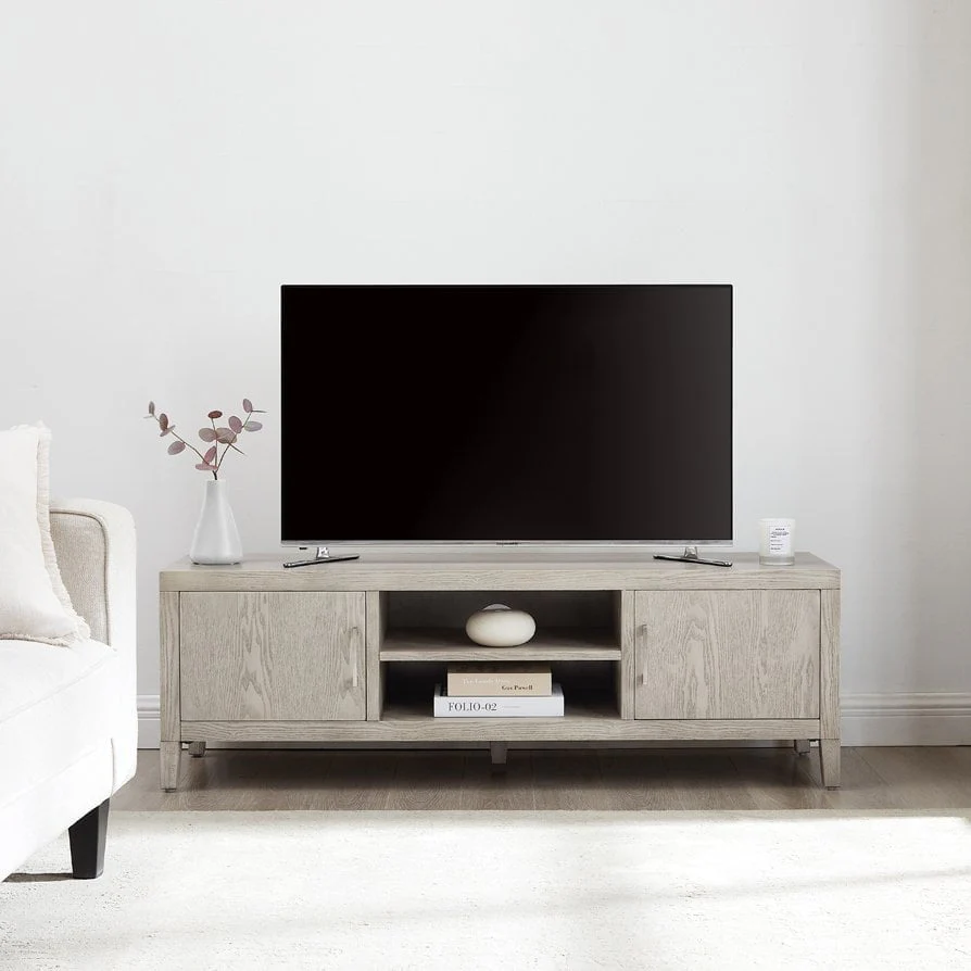 Scandi Ash Wood TV Unit with Minimalist Design for TVs up to 60 Inch for Living Room