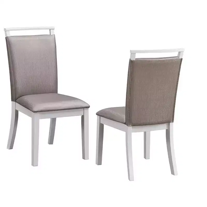 Kings Brand Furniture Austin Upholstered Dining Room Side Chairs, Set of 2, Gray/White
