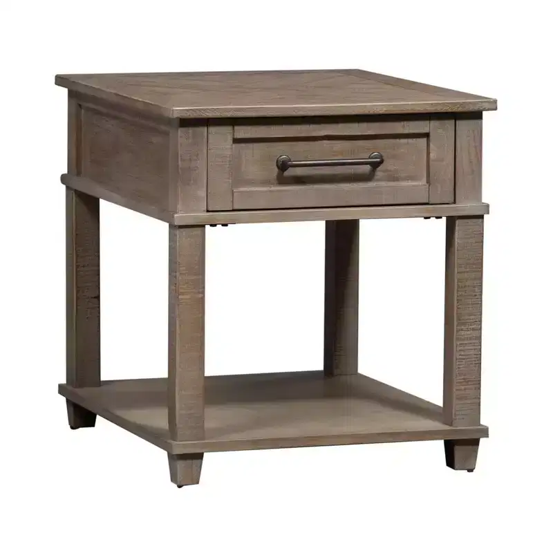 Rectangular End Table in Weathered Taupe