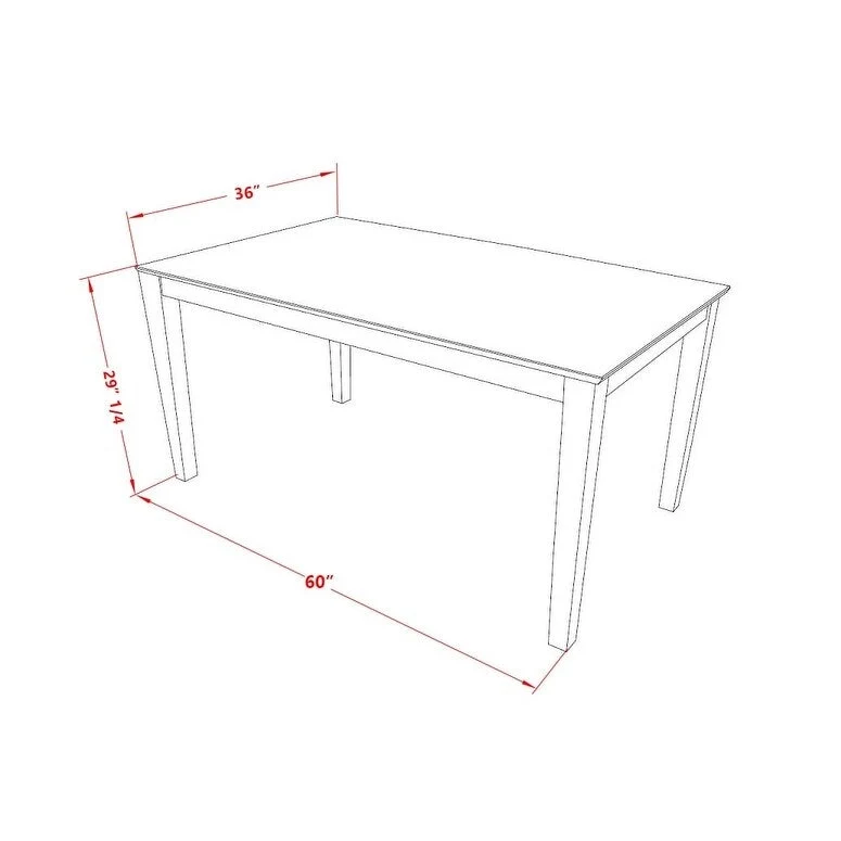 East West Furniture Kitchen Set Consists of a Rectangle Dining Table and Chairs, Linen White (Pieces Options)