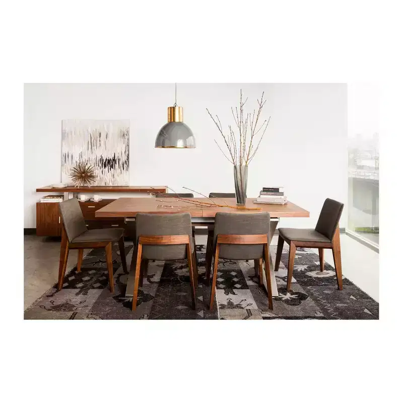 Set of 2 Aldo Dining Chairs Gray - Alder Bay: Solid Walnut, Polyester Upholstery, No Assembly Required