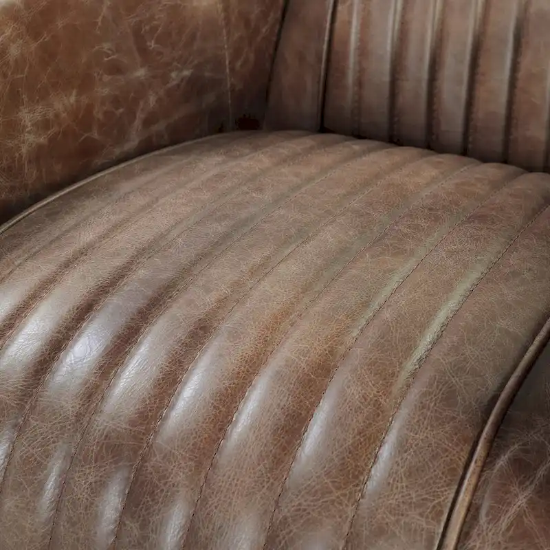 Acme Furniture Brancaster Top Grain Leather Retro Brown Arm Chair