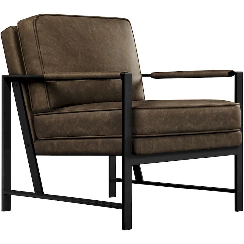Yaheetech Accent Chair Retro Faux Leather Lounge Chair
