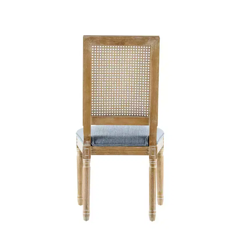 Christopher Knight Home Set of 6 Brielle French Country Wood and Cane Upholstered Dining Chairs Slate Blue