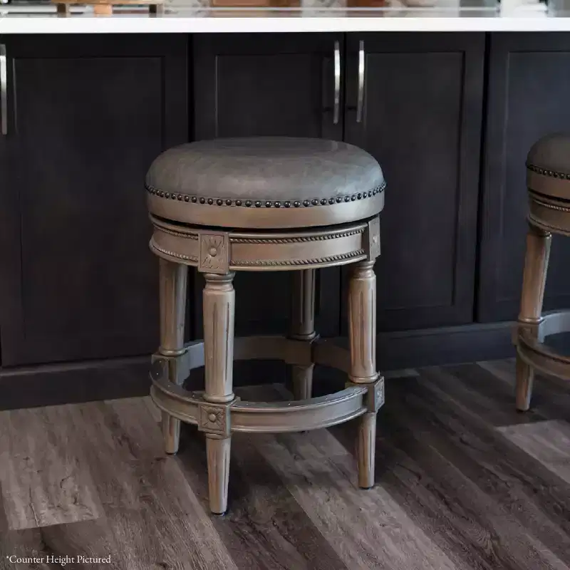 Maven Lane 31 Pullman Backless Swivel Bar Stools with Faux Leather