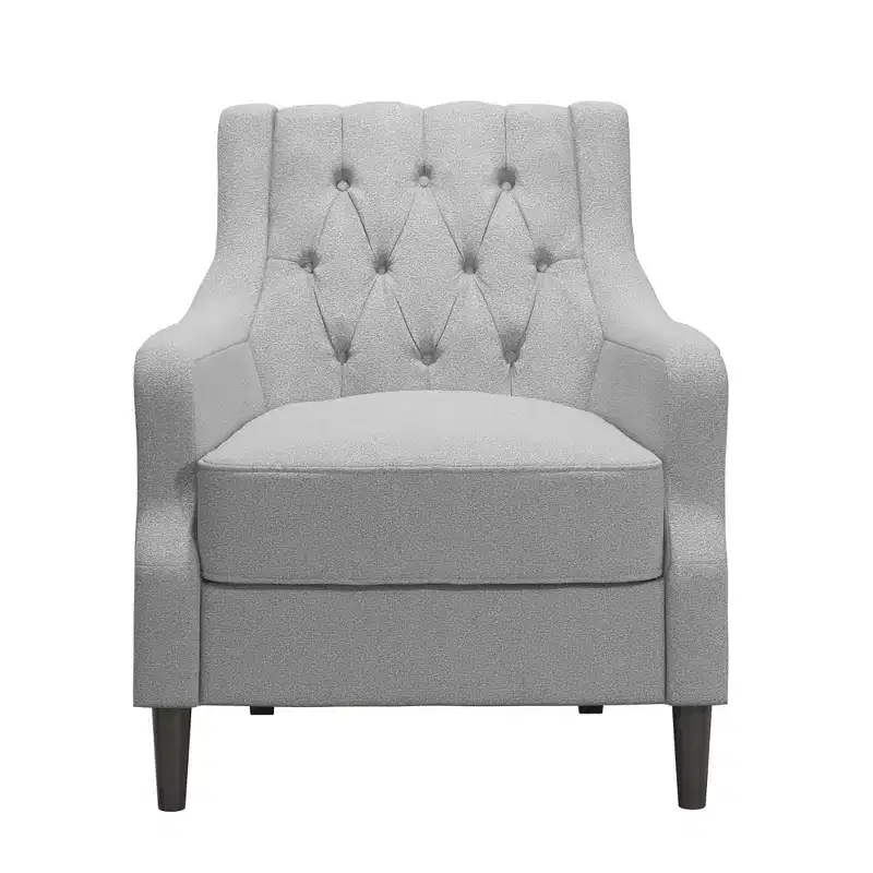 Upholstered Accent Chair, Light Gray Linen