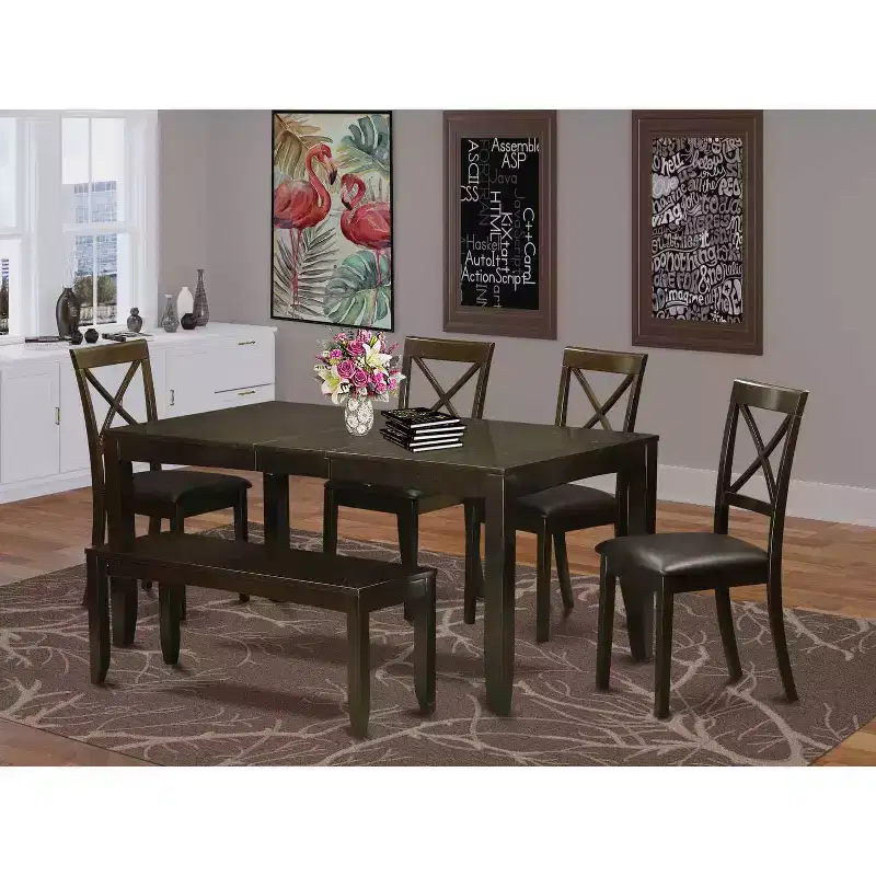 Rectangular Dining Table Set with Kitchen Chairs - Modern Dinette Table for Home