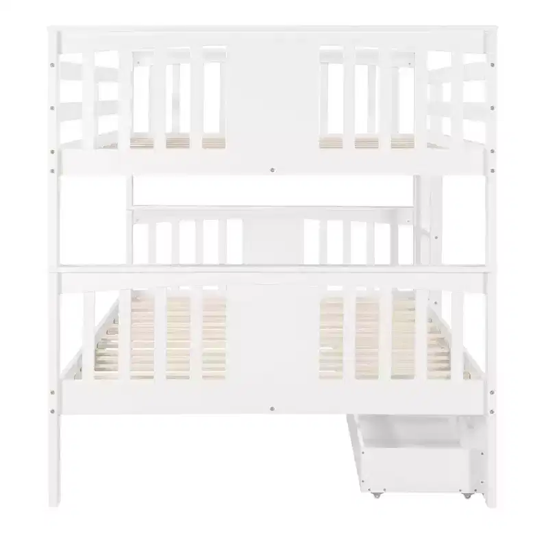 Luxystar Modern Full over Full Bunk Bed with 2 Drawers