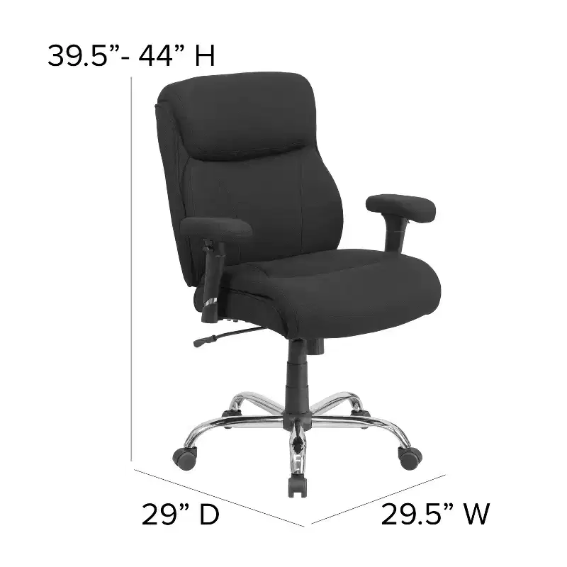 Emma and Oliver 400 lb. Big & Tall Mid-Back Swivel Clean Line Stitch Ergonomic Task Office Chair