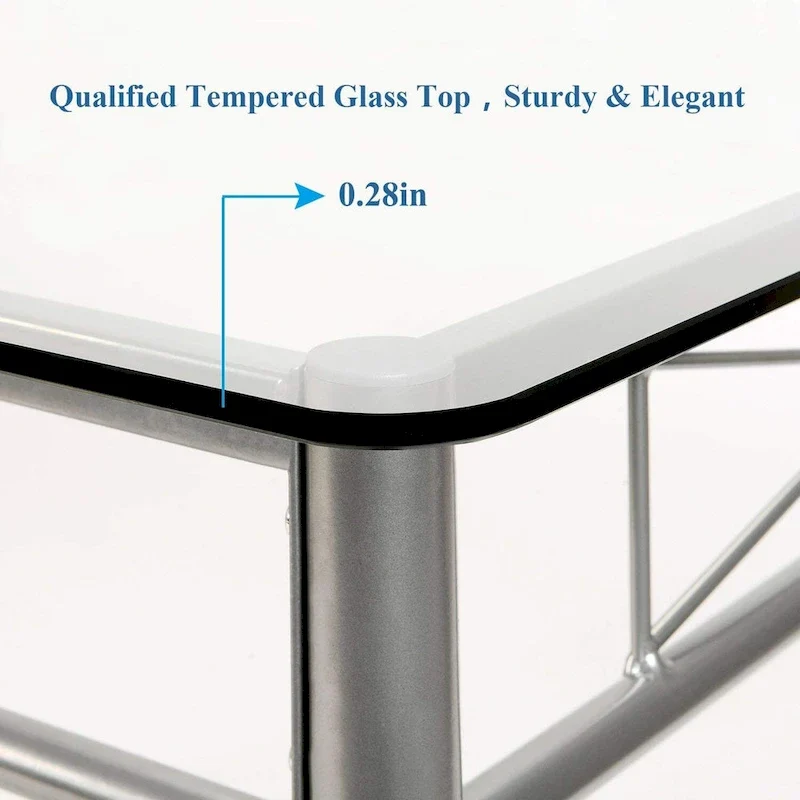 5-pieces Modern Dining Sets,Tempered Glass Table Top and 4 PU Chairs