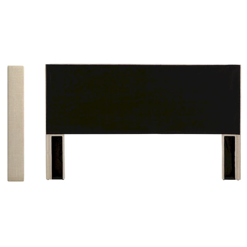 King Wingback Button Tufted Linen Fabric Headboard