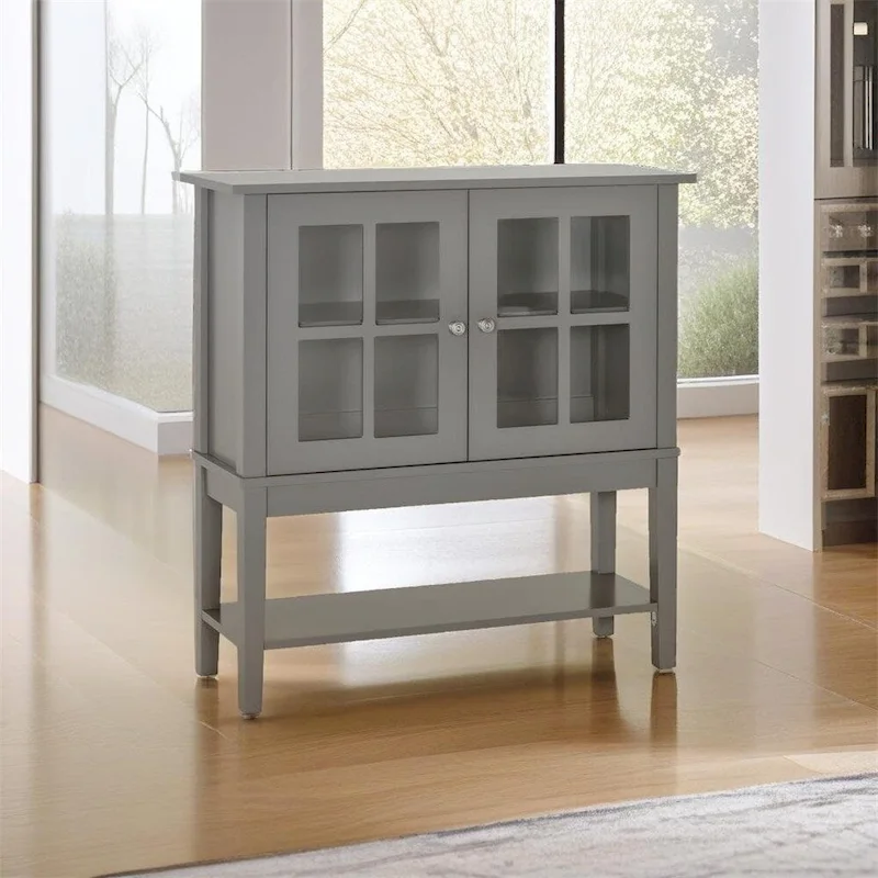 Buffet Cabinet with Adjustable Shelves and Tempered Glass Doors