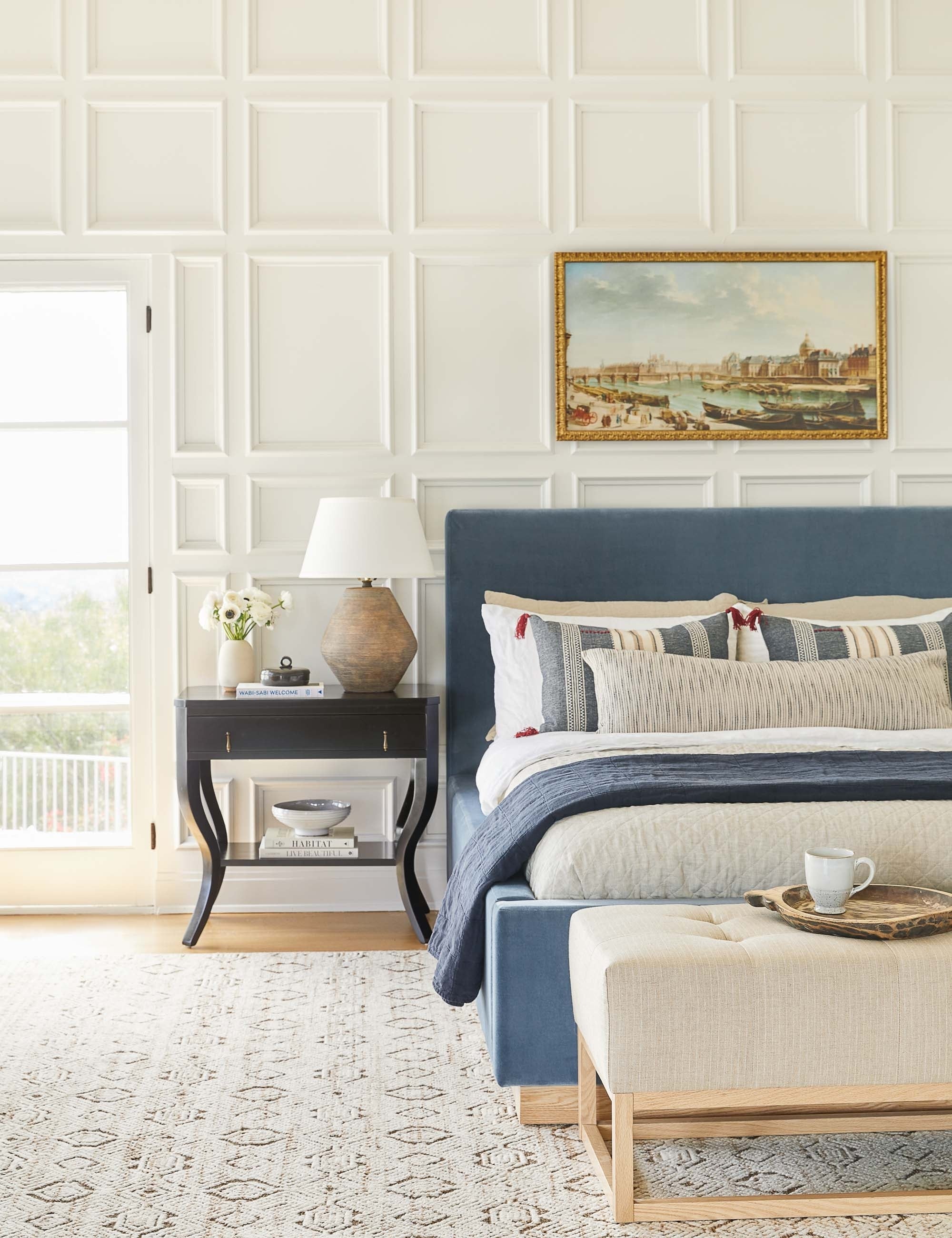 Nightstand - A modern colonial aesthetic is evident throughout the curved and beveled details all over this nightstand