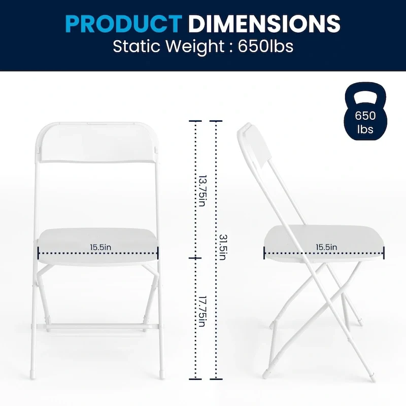 Plastic Folding Chair - 650LB Weight Capacity - Event Chair