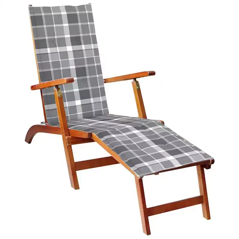 vidaXL Deck Chair Solid Acacia wood Standard Foldable Deck Chair