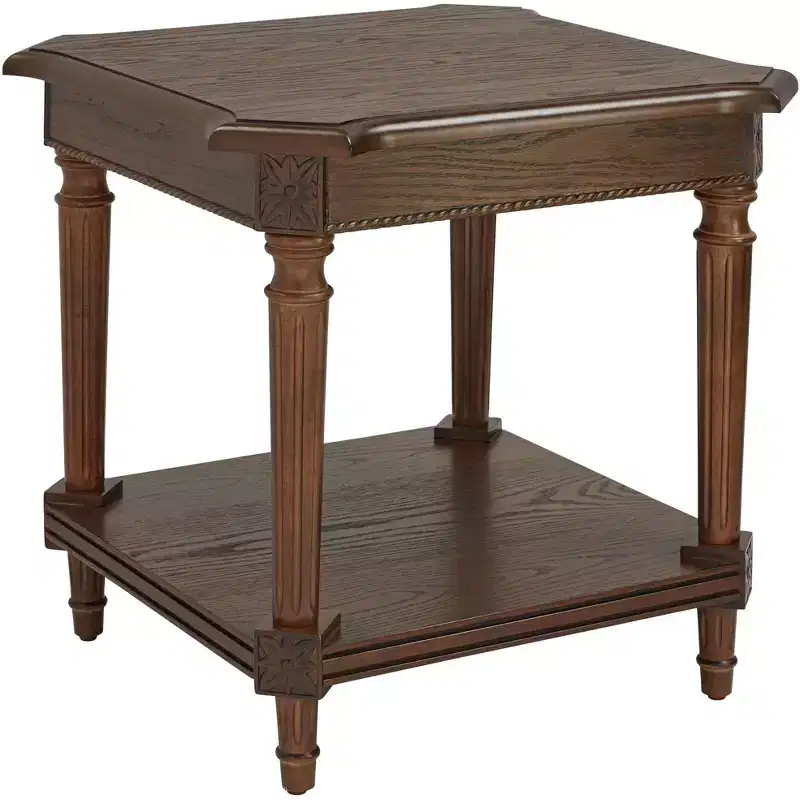 Regency Hill Pullman 22 Wide Distressed Walnut Wood Square End Table