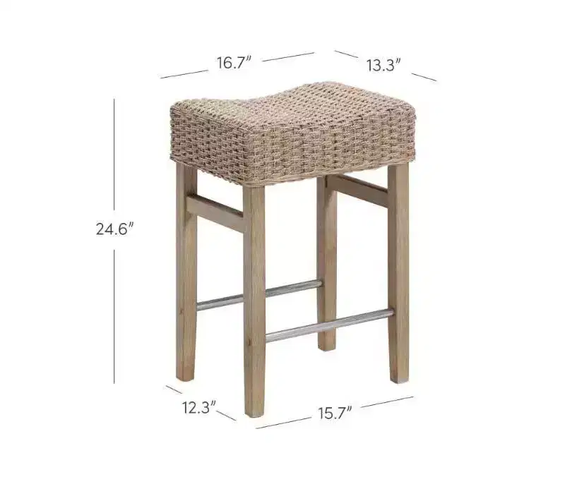 Nathan James Set of 2 Harvey Seagrass Counter Height Barstools