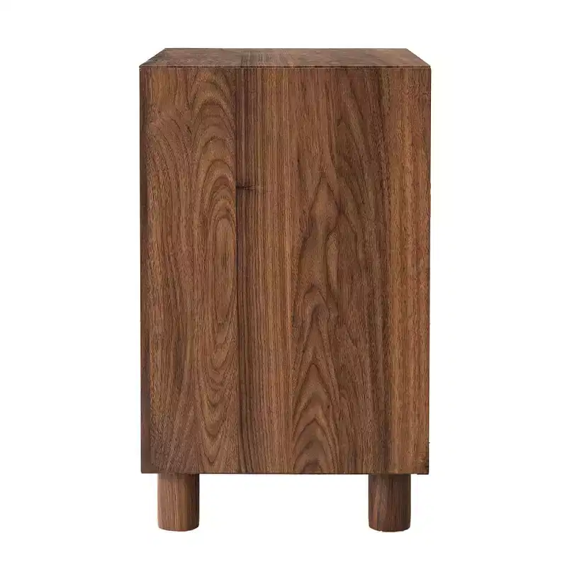 Mid-Century Nightstand with Charging Station & 2 Drawers