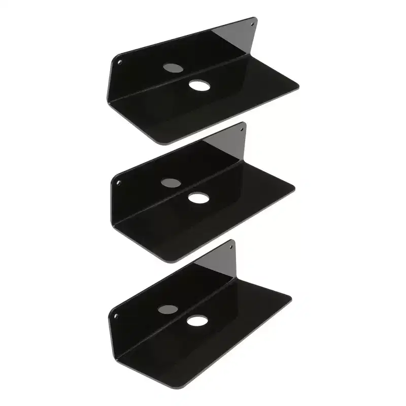 Unique Bargains Bathroom Bedroom Kitchen Acrylic Wall Floating Shelves 9 x 4 3 Pcs