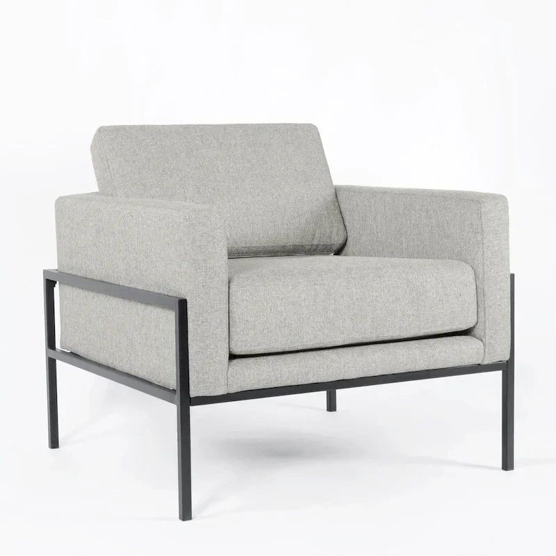 HomePop Modern Upholstered Club Chair w/Metal Frame