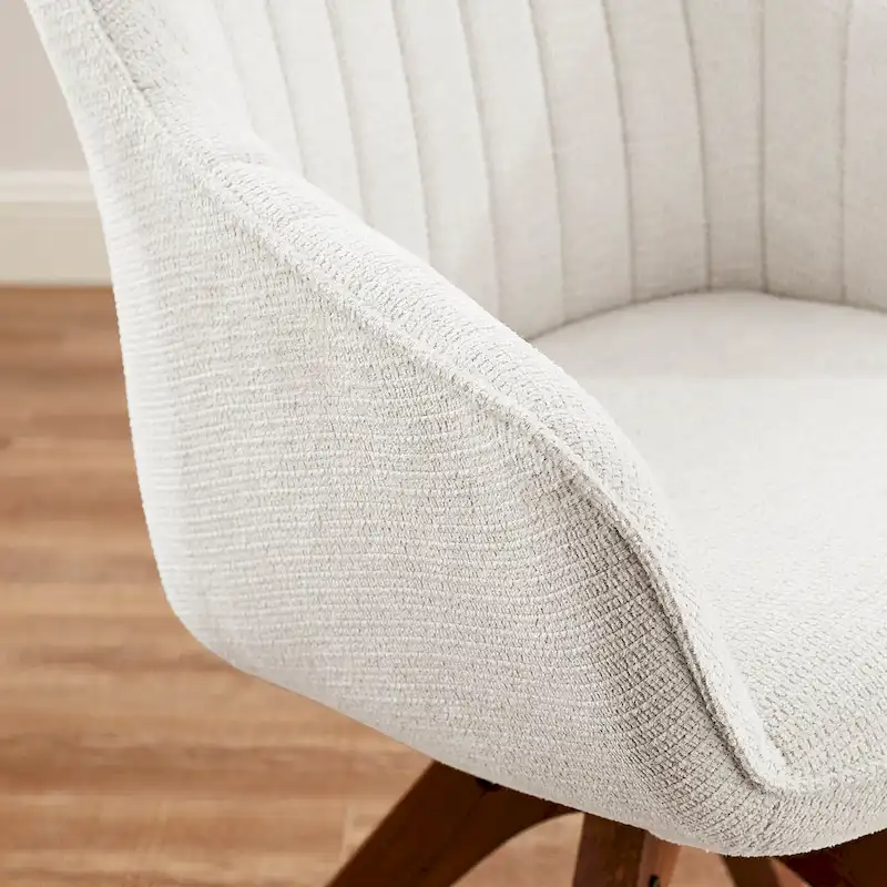 Art Leon Set of 2 Mid-century Swivel Dining Chairs with Wood Legs