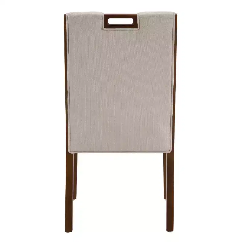 Sungjin Modern Rubberwood Upholstered Armless Dining Chairs (Set of 2)
