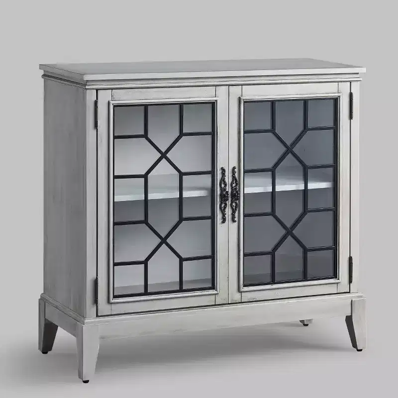36 inch Wide Accent Cabinet with 2 Doors, Vintage Style Storage Cabinet with Solid Wood Legs-Farati