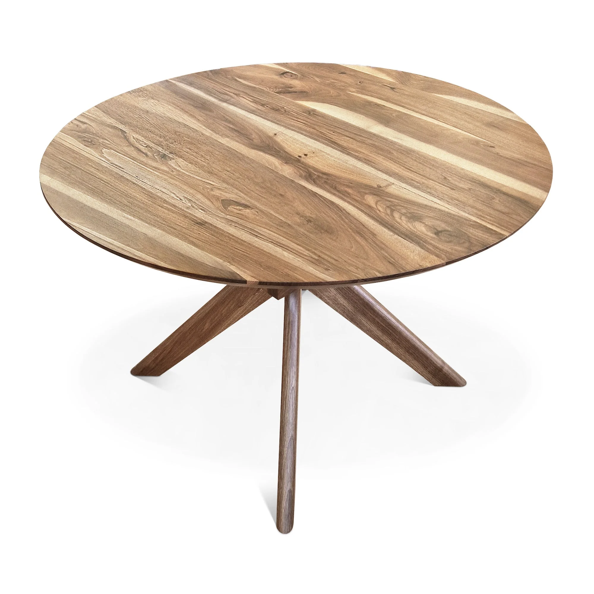 Round Walnut Dining Table - Introducing our handcrafted round walnut dining table - a stunning addition to any home - Made from solid wood