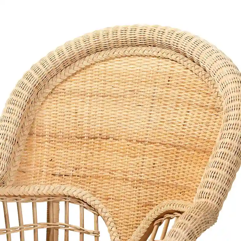 bali & pari Ratu Modern Bohemian Natural Brown Rattan Accent Chair
