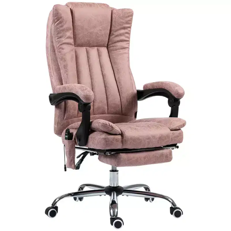 Massage Office Chair with 6 Points and Heat, Reclining Computer Chair with Adjustable Height and Footrest