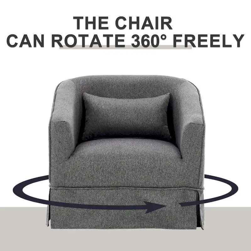 Swivel Barrel Chair With Ottoman