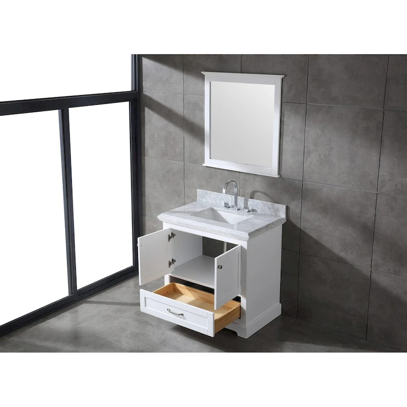 Mareo 36 Solid Wood Bathroom Vanity Set