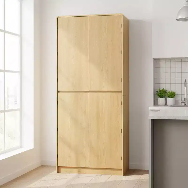 Homy Casa 72 Kitchen Storage Cabinet with Door Shelves and Adjustable Shelves